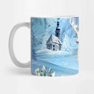 Wonderful fantasy animal in a winter landscape Mug